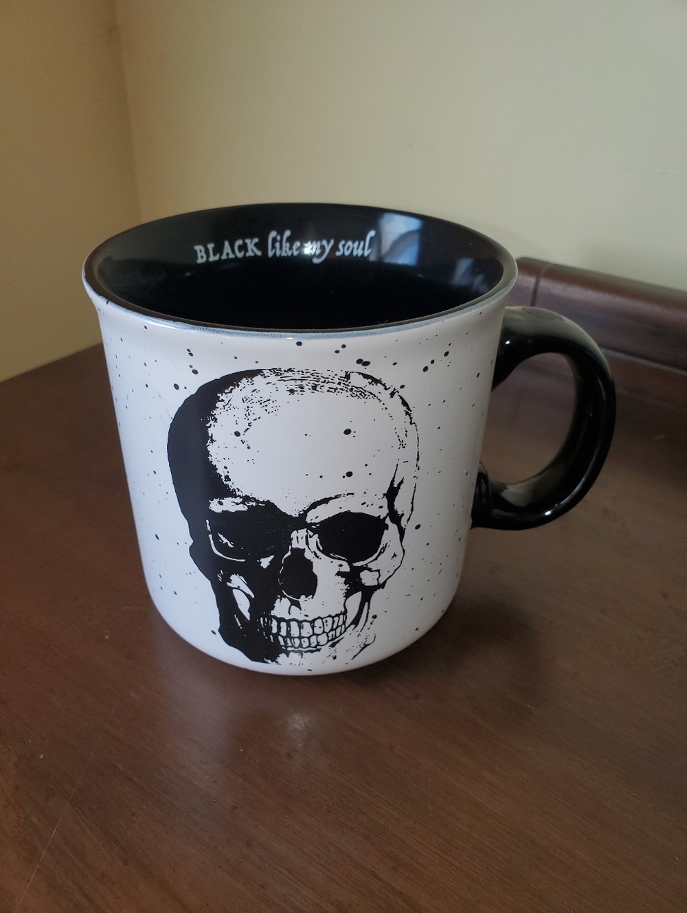 Skeleton In The Closet: Black Like My Soul Coffee Cup Mug